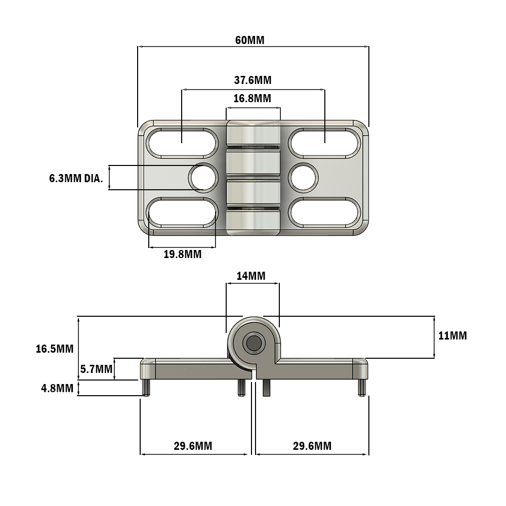 51-013-3 MODULAR SOLUTIONS DIE CAST ZINC HINGE<BR>30 EXTERNAL W/HARDWARE